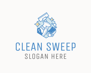 Housekeeping Cleaning Tools logo design