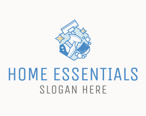 Housekeeping Cleaning Tools logo design