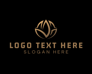 Gold Luxury Lotus Logo