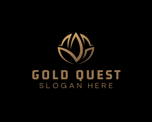 Gold Luxury Lotus logo design