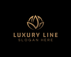 Gold Luxury Lotus logo design