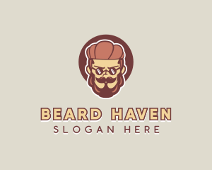 Hipster Man Beard logo design