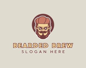 Hipster Man Beard logo design