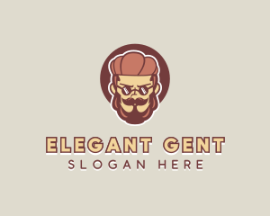 Hipster Man Beard logo design