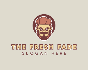 Hipster Man Beard logo design