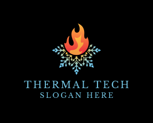 Fire Snowflake Thermal logo design