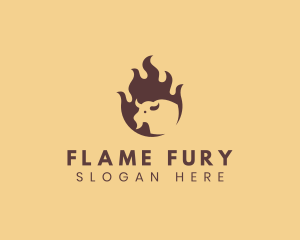 Flame Buffalo Barbeque logo design