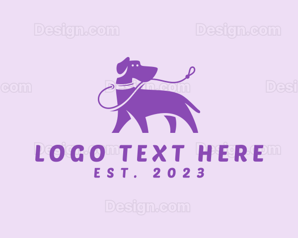 Dog Pet Leash Logo