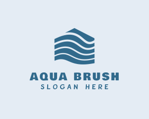 House Home Water Wave logo design