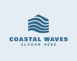 House Home Water Wave logo design