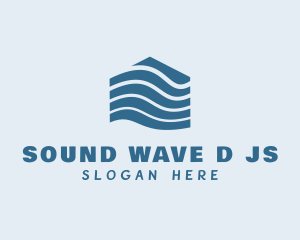 House Home Water Wave logo design