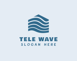 House Home Water Wave logo design