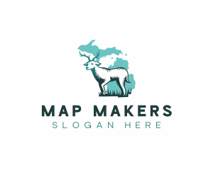 Michigan Deer Antler logo design