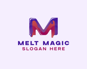 Modern Melting Paint logo design