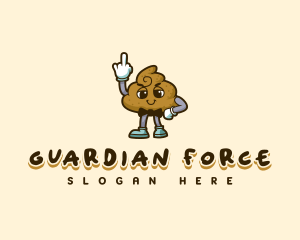 Poop Bad Finger Profanity Logo