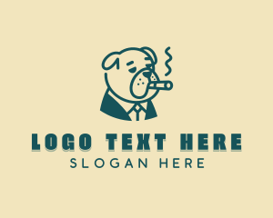 Smoking Pitbull Dog logo