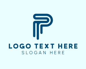 Modern Blue Letter P Logo