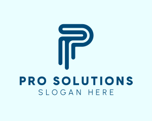 Modern Blue Letter P logo design