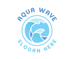 Ocean Gradient Waves logo design