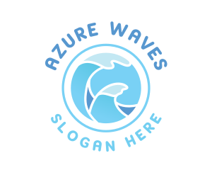 Ocean Gradient Waves logo design