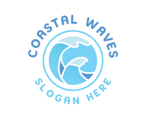 Ocean Gradient Waves logo design