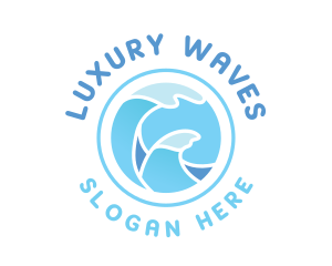 Ocean Gradient Waves logo design