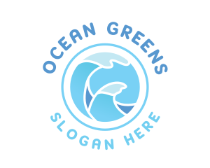 Ocean Gradient Waves logo design