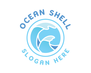 Ocean Gradient Waves logo design