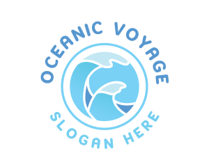 Ocean Gradient Waves logo design