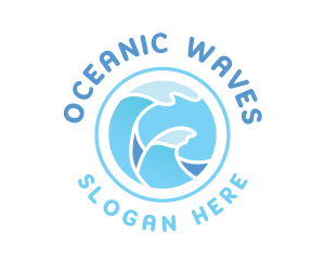 Ocean Gradient Waves logo design