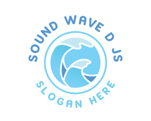 Ocean Gradient Waves logo design