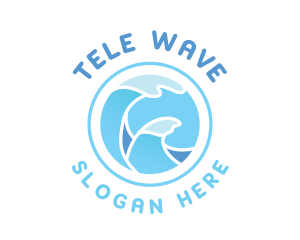 Ocean Gradient Waves logo design