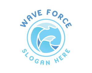 Ocean Gradient Waves logo design