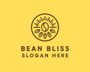 Ecology Leaf Coffee Bean logo design