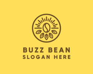 Ecology Leaf Coffee Bean logo design