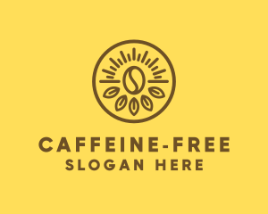 Ecology Leaf Coffee Bean logo design