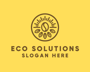 Ecology Leaf Coffee Bean logo design