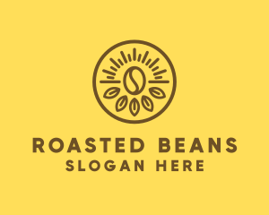 Ecology Leaf Coffee Bean logo design