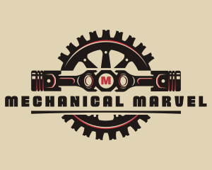 Piston Mechanic Gear logo design