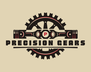 Piston Mechanic Gear logo design