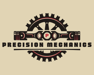 Piston Mechanic Gear logo design