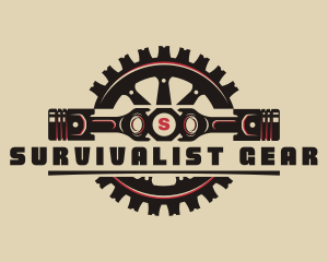 Piston Mechanic Gear logo design