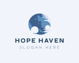 Human Hand Globe  logo design