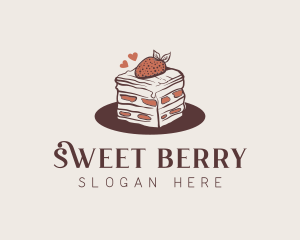 Strawberry Cake Bakery logo design