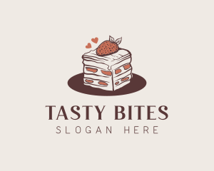 Strawberry Cake Bakery logo design