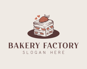 Strawberry Cake Bakery logo design