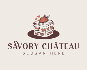 Strawberry Cake Bakery logo design