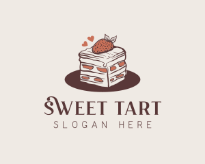 Strawberry Cake Bakery logo design