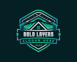 Power Washer Roofing logo design