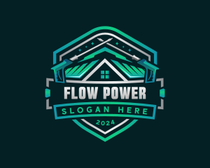 Power Washer Roofing logo design